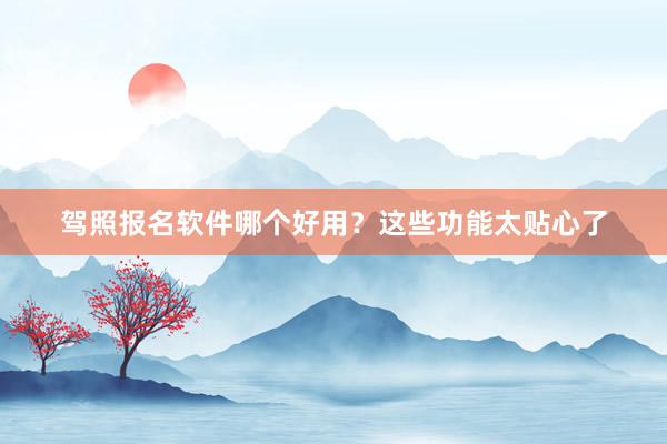 驾照报名软件哪个好用？这些功能太贴心了