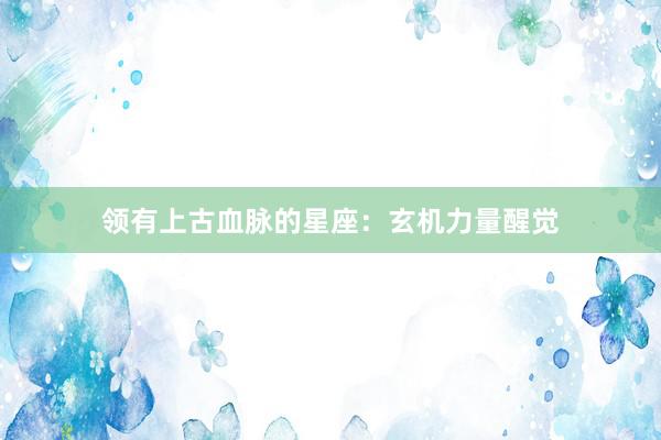 领有上古血脉的星座：玄机力量醒觉