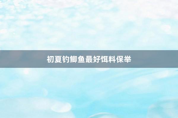 初夏钓鲫鱼最好饵料保举
